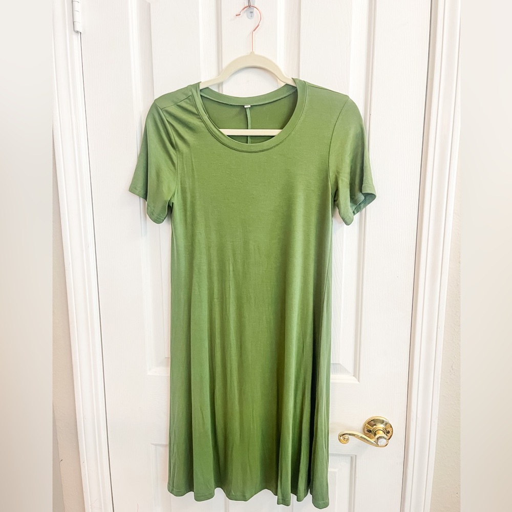 Women's Casual Plain Simple T-Shirt Loose Dress